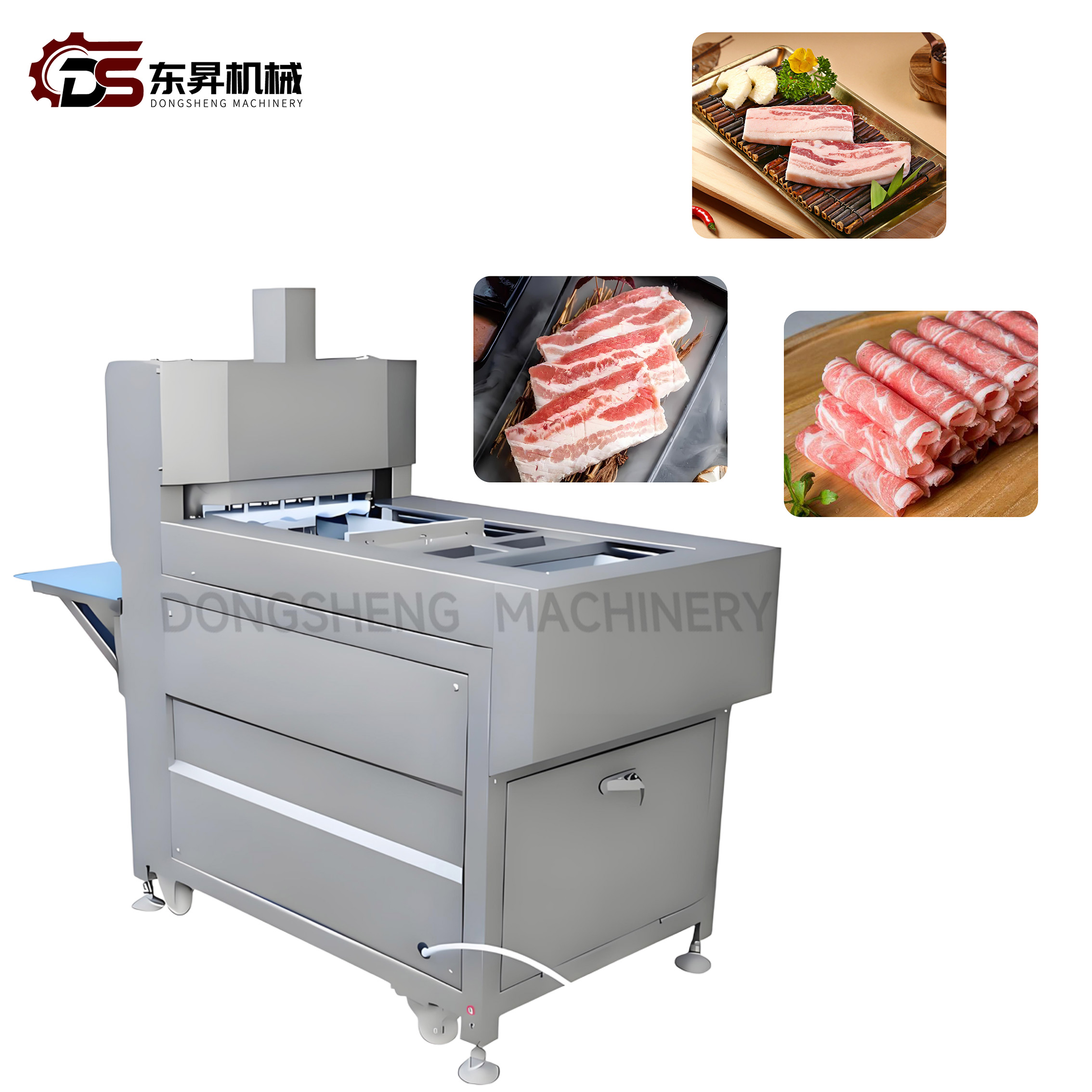 CNC 4 Roll Slicer with Large Capacity for Factory Meat Work