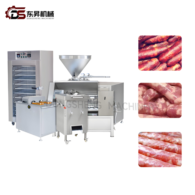 304 Stainless Steel Small Scale Mechanical Line with Filling Tubes Mixers for Small Pork Sausage Factories Small Scale Sausage Filling Line