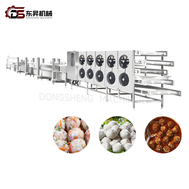 304 Stainless Steel Large Scale Meatball Mechanical Line with Mixers for Beef Slaughterhouses Large Scale Meatball Processing Line