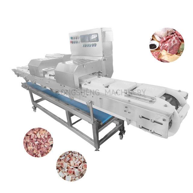 Commercial Labor-Saving Frozen Meat Dicer Beef Pork Lamb Chicken Loins Cube Cutting Machine for Meat Processing Plants and Central Kitchens with Clean Cuts
