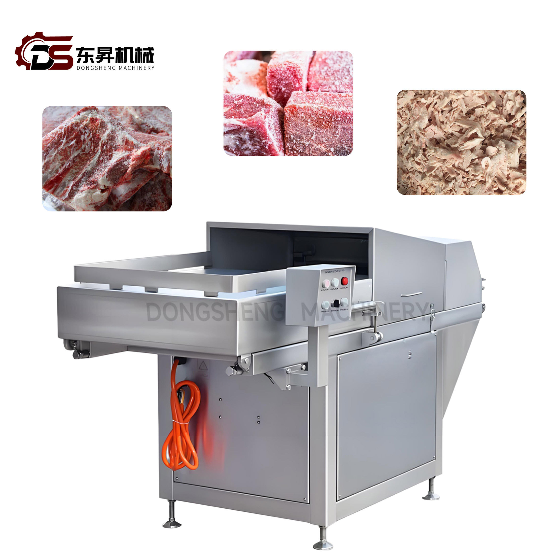 Heavy-Duty Vertical Type Slicer Continuous Meat Planer Machine for Frozen Cooked Raw Meat Shaving Slicing with Strong Blade for Hotpot Restaurant Catering
