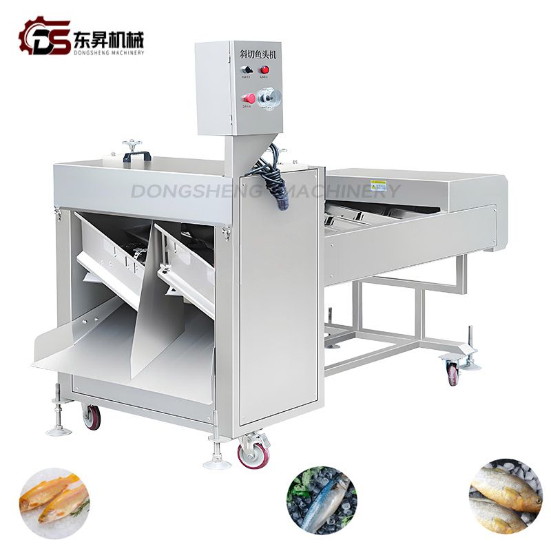 Food Grade Bias Cutting Mechanical Machine with Smooth Blades for Small Seafood Plants Bias Cutting Fishhead Machine
