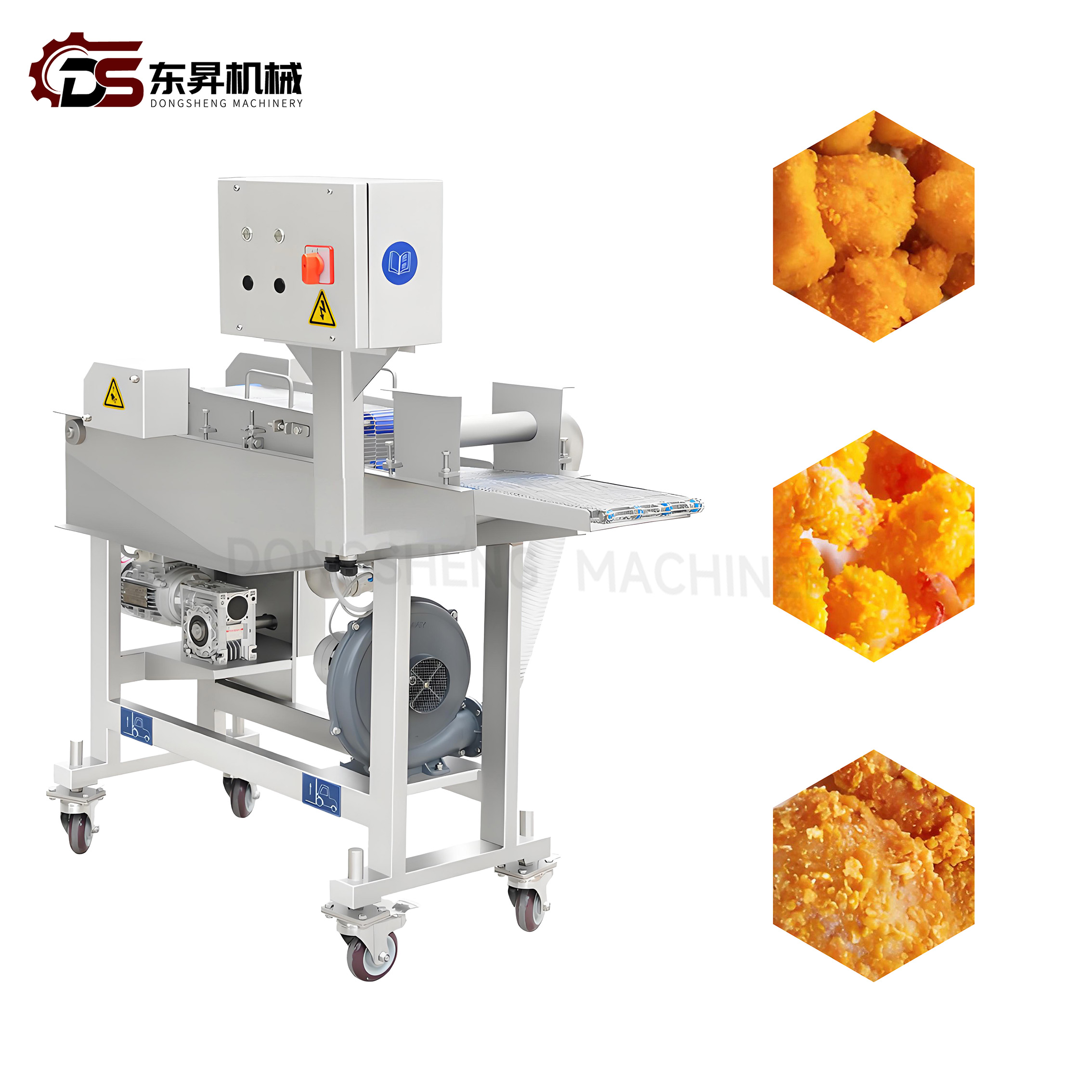 304 Stainless Steel Breading Mechanical Line with Coating Drums for Beef Factories Breading and Breadcrumb Coating Line