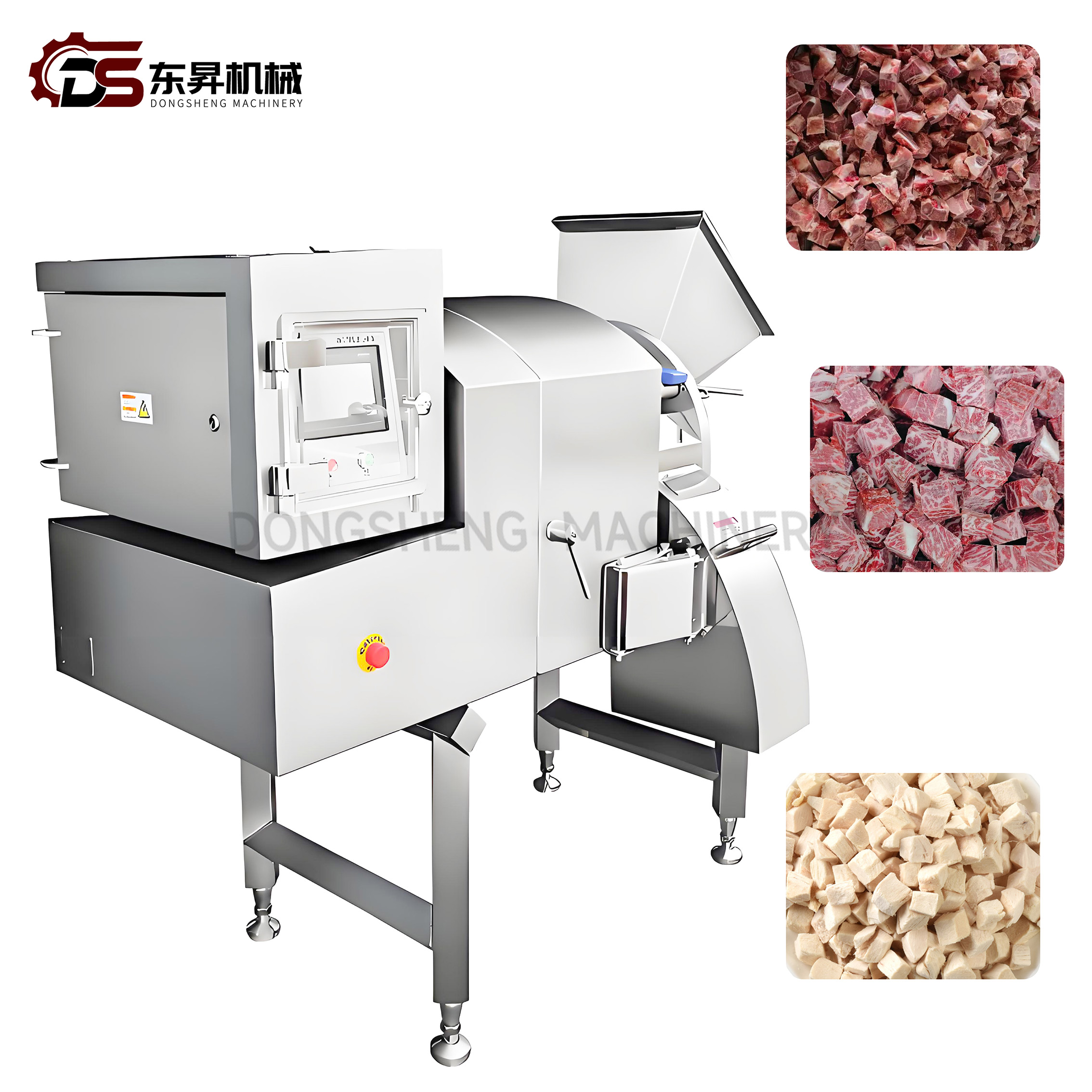 Full Automatic CE Certified PLC Control Touch Screen Frozen Meat Beef Pork Chicken Mutton Dicing Cube Cutting Machine Slicer Chopper Dicer Processing Plant