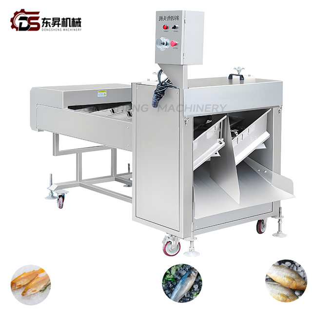 Food Grade Bias Cutting Mechanical Machine with Smooth Blades for Small Seafood Plants Bias Cutting Fishhead Machine
