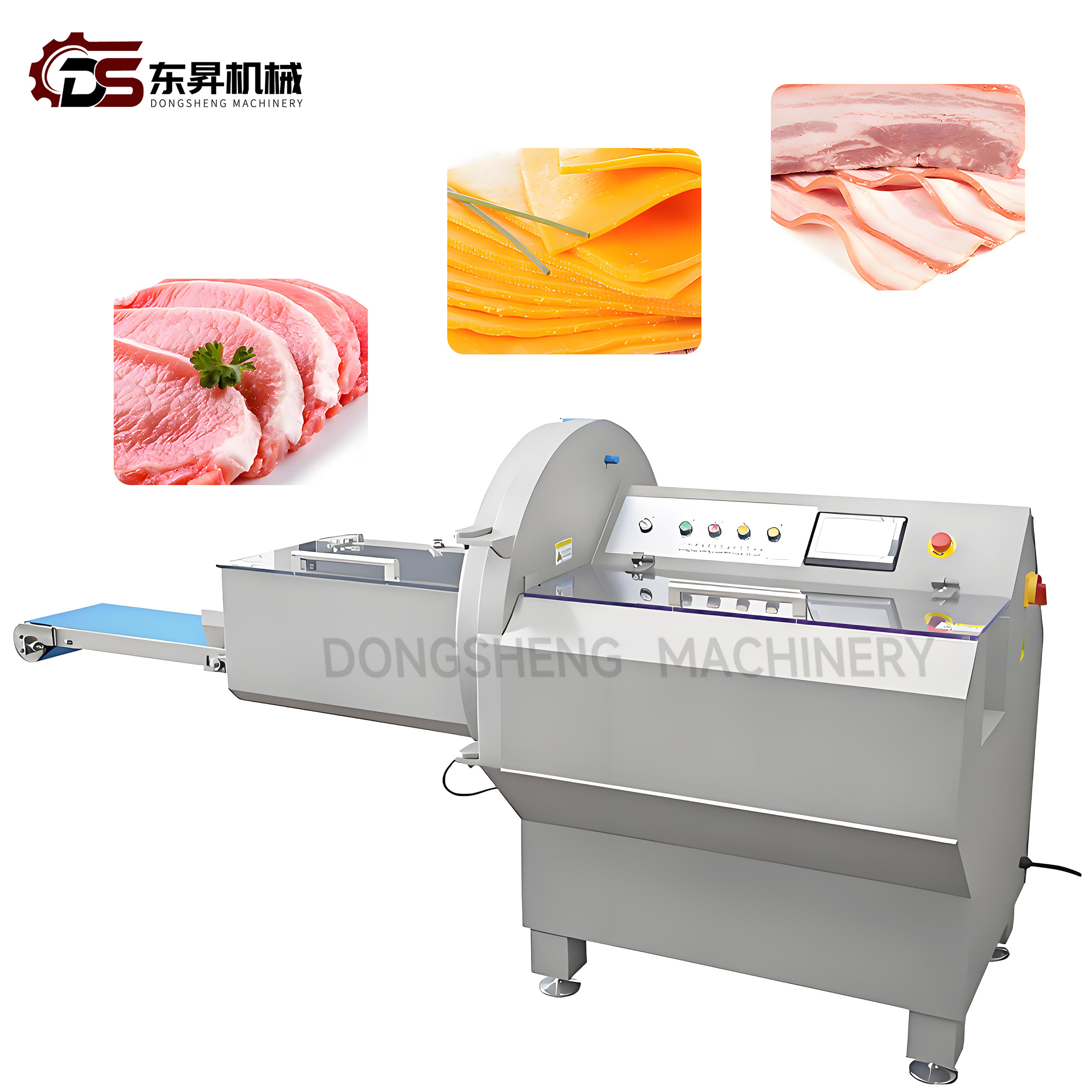 304 Stainless Steel High Safety Efficient Meat Cutting Mechanical with Adjustable Blades Sensors for Large Beef Processing Factories FDA Certified Efficient Stainless Steel Meat Cutter for Industrial 